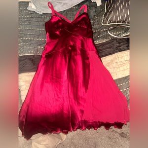 Vintage Red Satin Formal Dress